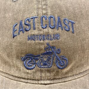 East Coast Motor Club Grey Canvas Hat Cap Unisex Adjustable StrapBack EUC